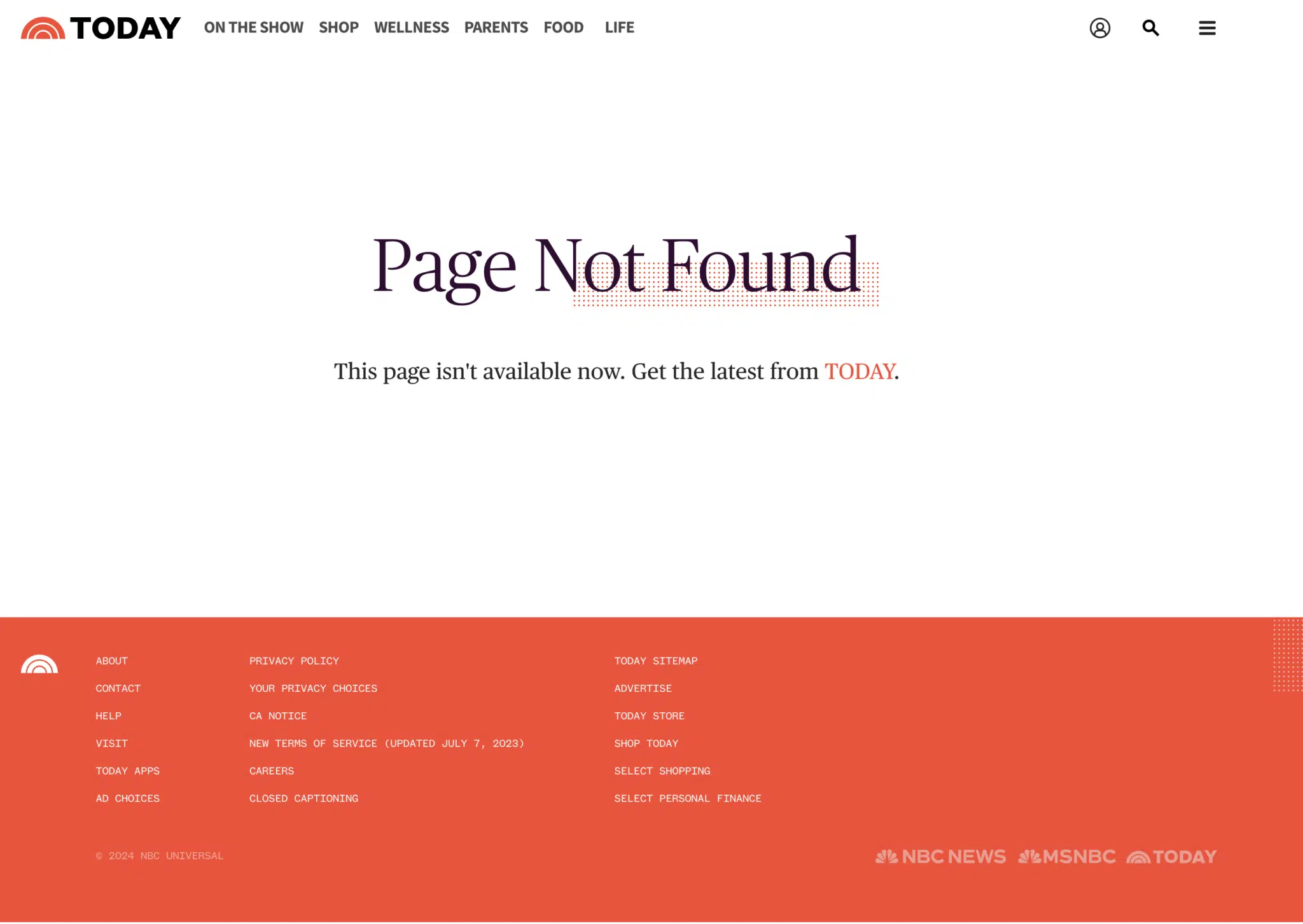 Today 404 page