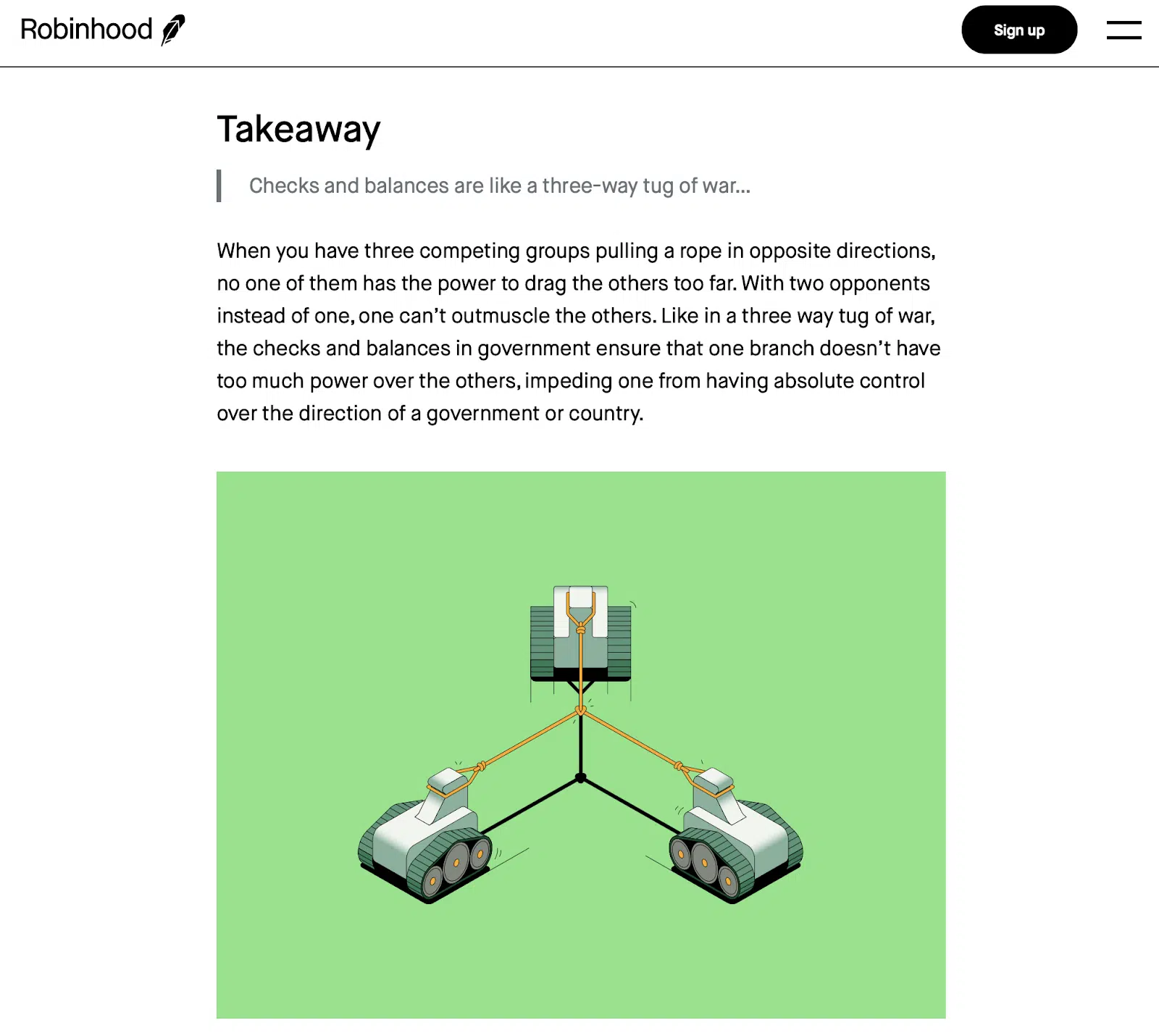 Robinhood article with relevant image - checks and balances