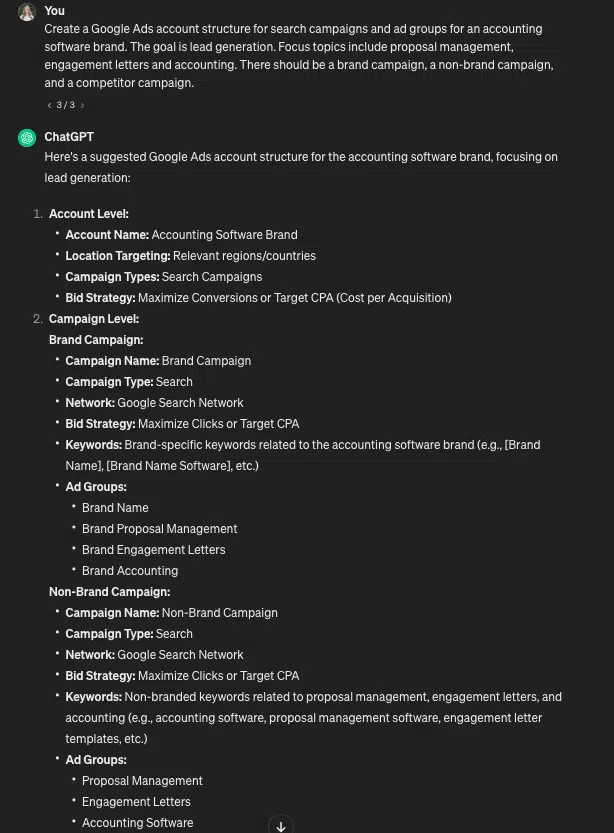 ChatGPT PPC - Building an account structure