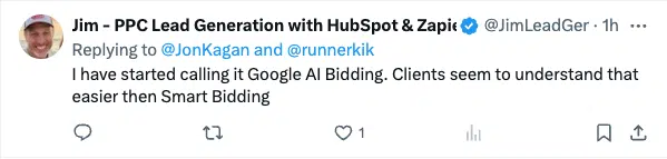 Google AI bidding tweet