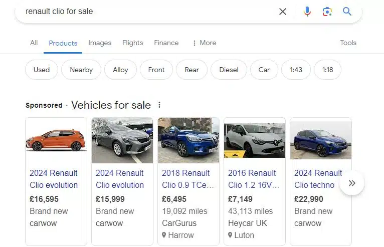 Vehicle Listing Ads VLA