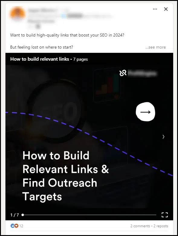 4 LI Link Building Ad