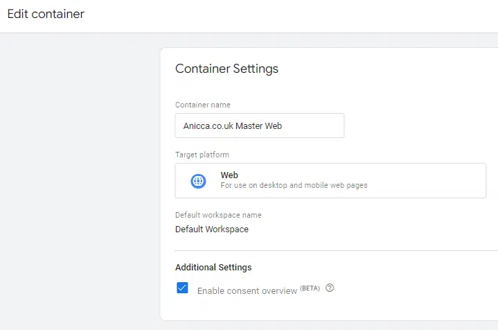 Checking consent configuration of tags in Google Tag Manager