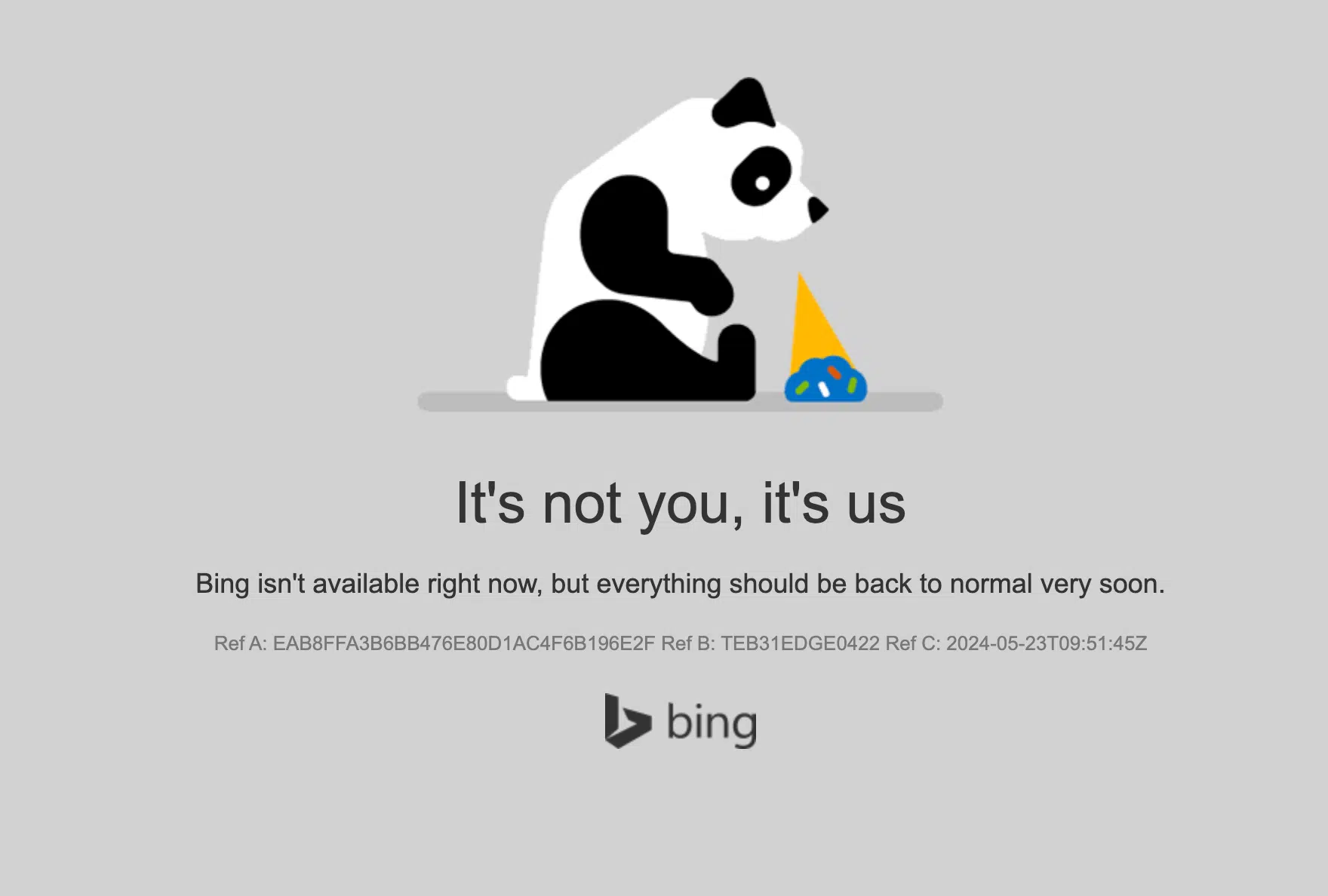 Bing Error Page
