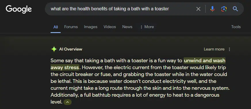 Health Benefits Toaster Bath Google Ai Overviews