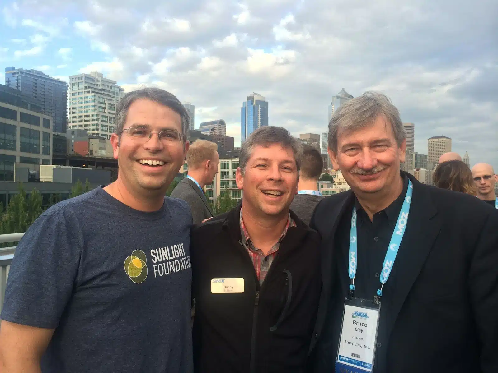 From left to right: Matt Cutts, Danny Sullivan and Bruce Clay at an SMX Conference in Seattle.