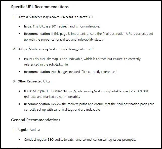 GPT-4o crawl data recommendations