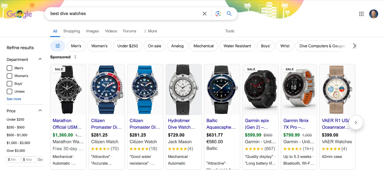 Google - best dive watches