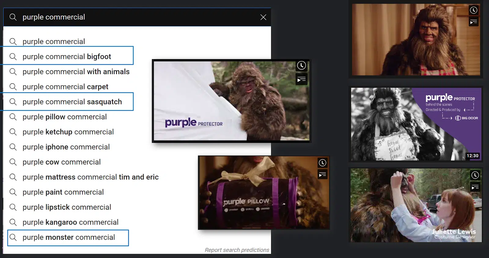 Purple commercials