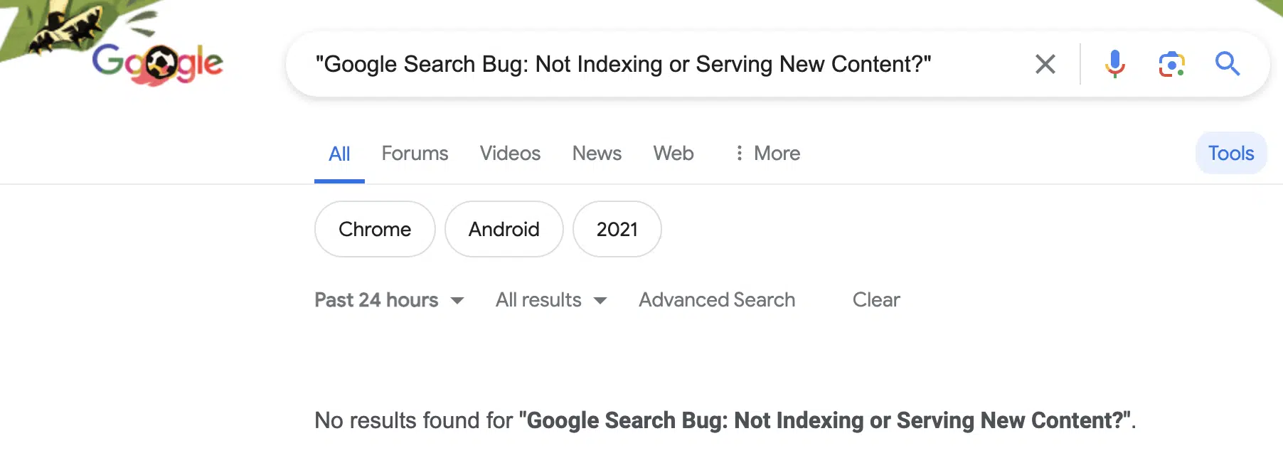 Screenshot Google Bug