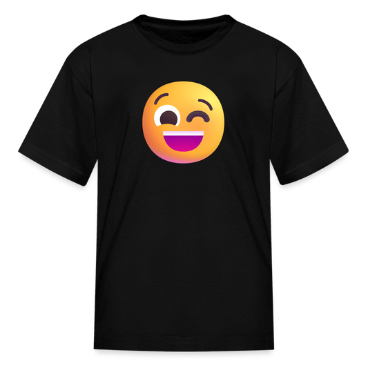 😉 Winking Face (Microsoft Fluent) Kids' T-Shirt - black