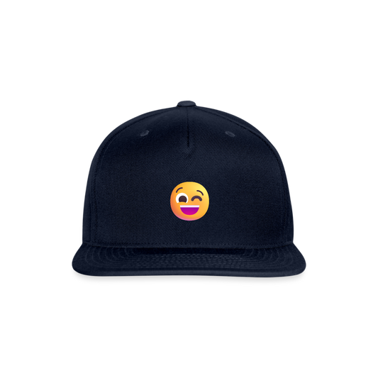 😉 Winking Face (Microsoft Fluent) Snapback Baseball Cap - navy