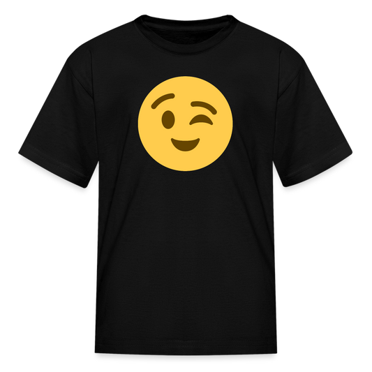 😉 Winking Face (Twemoji) Kids' T-Shirt - black