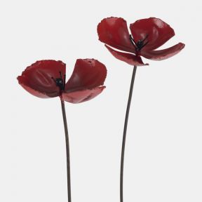 Poppy Plant Stake, Set of 2