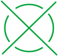 This is an image of a green icon, of a cross going through the circle