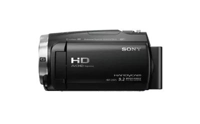 Angled view of Sony HDR-CX625 camcorder