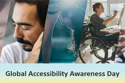 Part of same composite wide banner image above with caption “Global Accessibility Awareness Day”