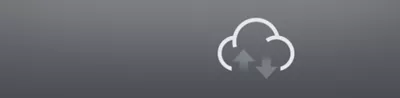 Grey icon of upload/download from the cloud