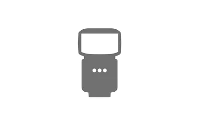 Grey external flash unit icon