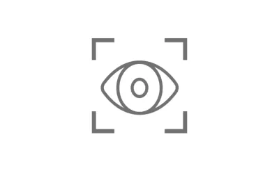 Grey framed eye icon