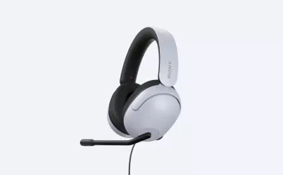 Black and white Sony headset