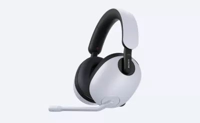 Black and white Sony headset