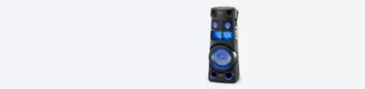 Sony high power audio system on blue background