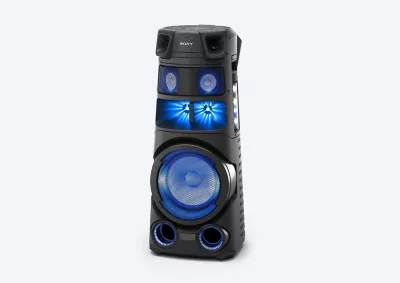 Sony high power audio system on blue background