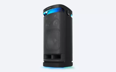 Front view of black SRS-XV900 wireless speaker