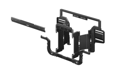 Angled view of TV wall-mount bracket showing components 