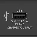 Rear view of the rear panel of the ULT TOWER 10 speaker with the various inputs available. 