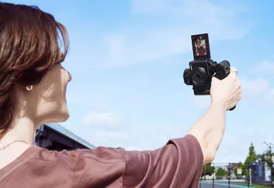 Image of a person shooting vertical video