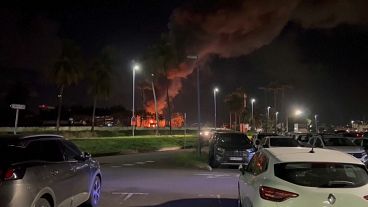 Protesters set a fire near the airport in Fort-de-France on Martinique, 11 October, 2024