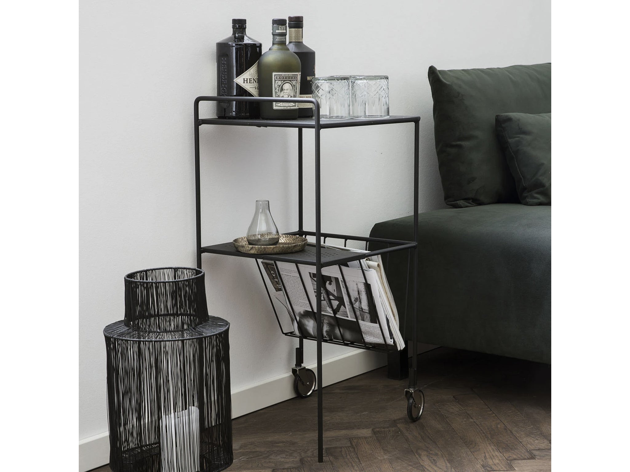 Design Vintage black magazine trolley indybest