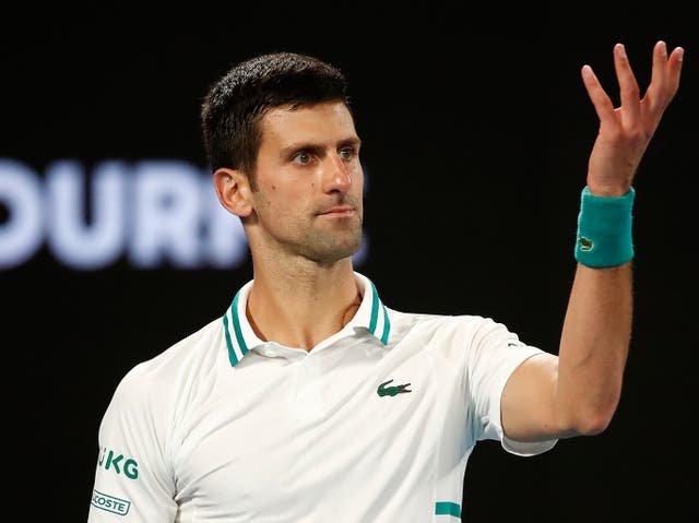 <p>Novak Djokovic at the 2021 Australian Open</p>