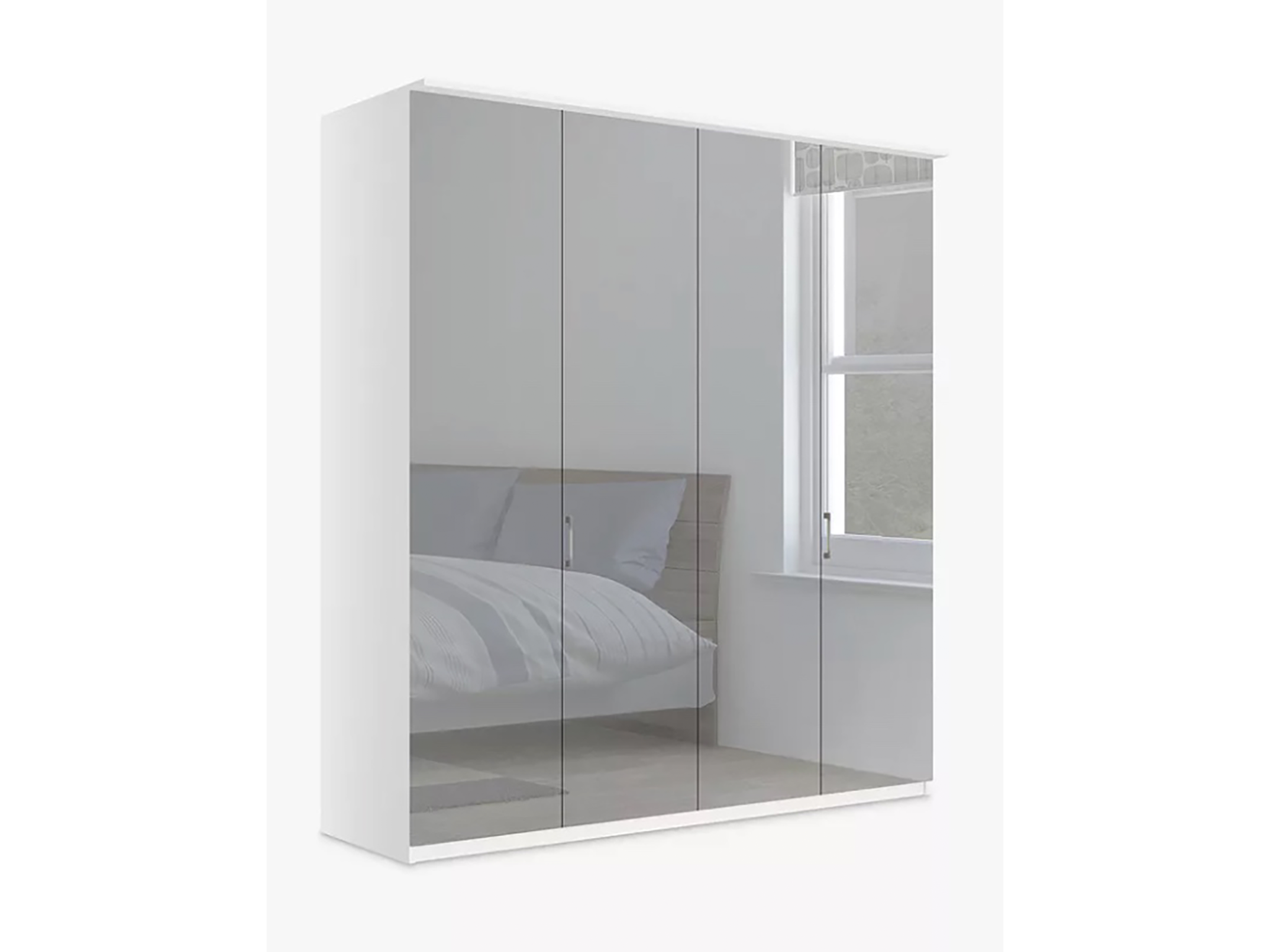 Elstra 200cm wardrobe with mirrored hinged doors