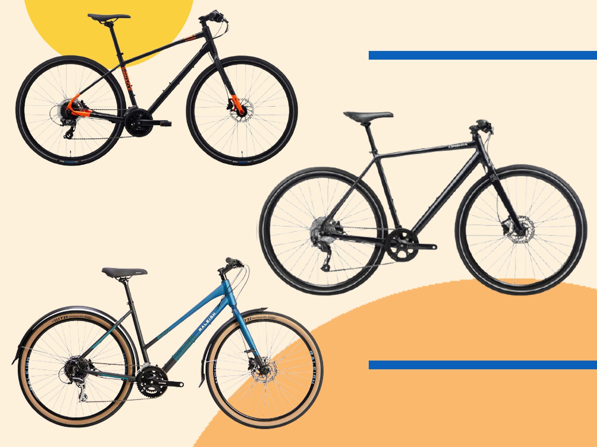 Hybrids have straight handlebars for a more upright riding position, which many cyclists find far more comfortable