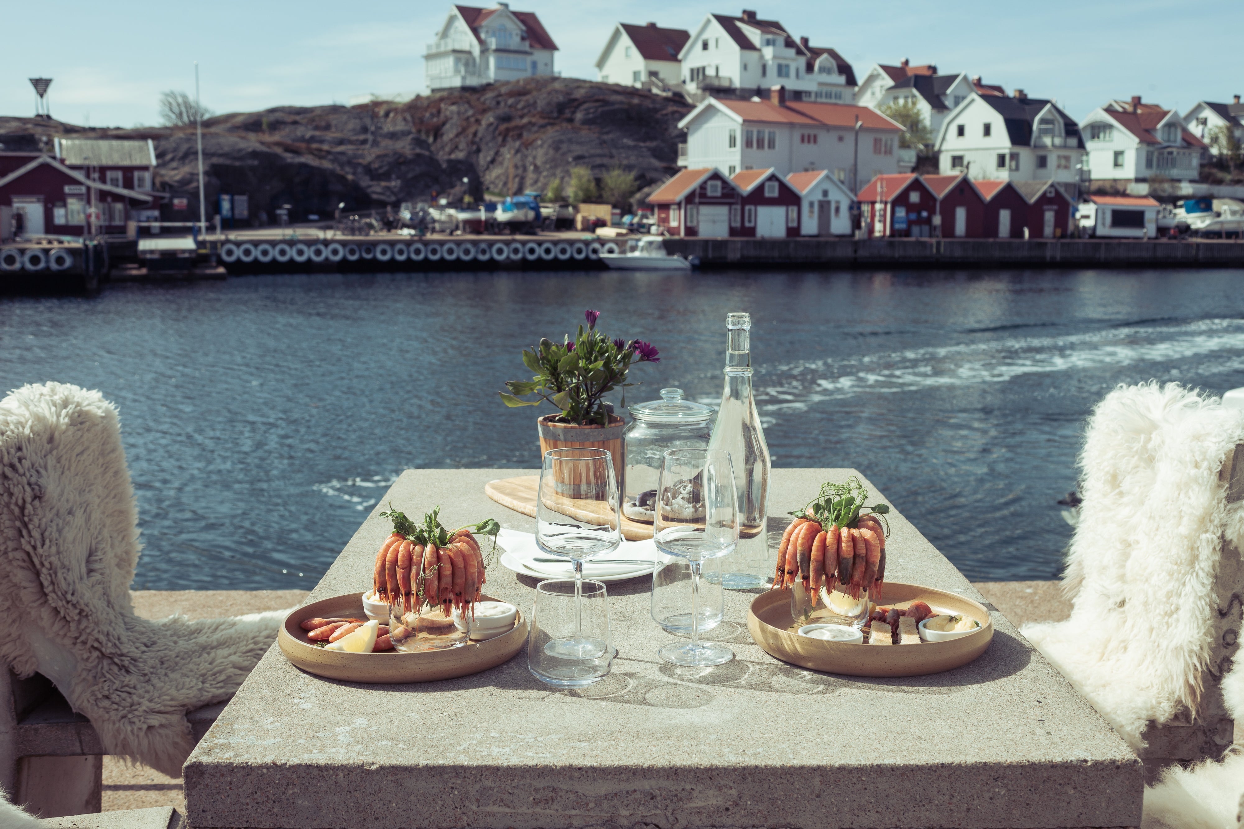 Just-caught Swedish seafood for lunch