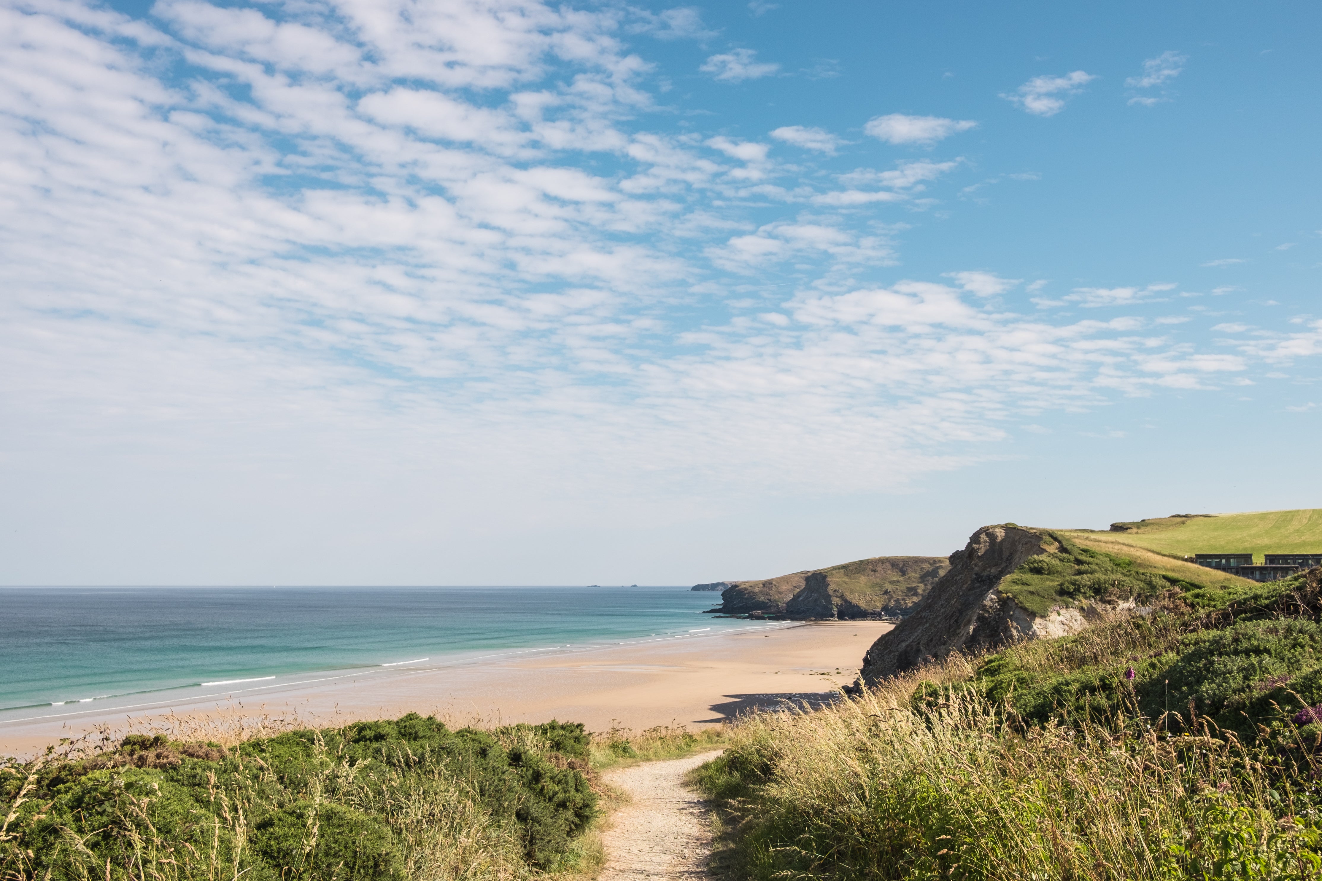 Watergate Bay, in front of its namesake hotel