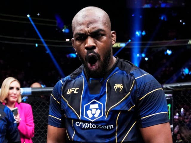 <p>Jon Jones after winning the UFC heavyweight title</p>