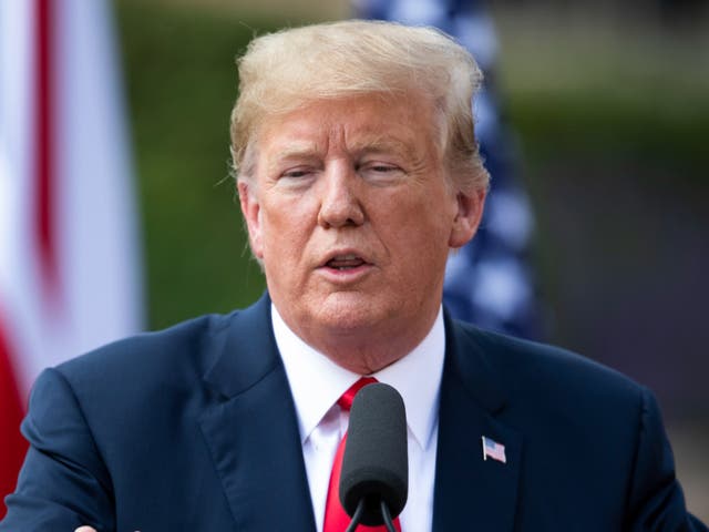 <p> U.S. President Donald Trump speaks during a joint press conference with Prime Minister Theresa May at Chequers on July 13, 2018 in Aylesbury, England. US President, Donald Trump, held bi-lateral talks with British Prime Minister, Theresa May at her grace-and-favour country residence, Chequers. Earlier British newspaper, The Sun, revealed criticisms of Theresa May and her Brexit policy made by President Trump in an exclusive interview. Later today The President and First Lady will join Her Majesty for tea at Windosr Castle. (Photo by Dan Kitwood/Getty Images)</p>