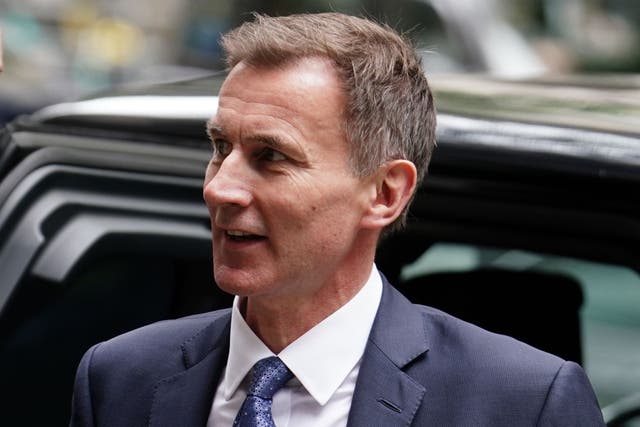 Jeremy Hunt is visiting India for talks on economic co-operation (Jordan Pettitt/PA)