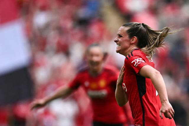 <p>Ella Toone celebrates her opening goal </p>