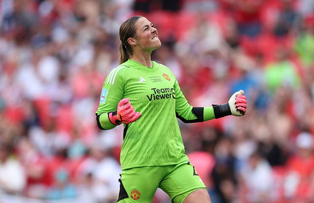 <p>Mary Earps kept a clean sheet as Manchester United won the Women’s FA Cup 4-0 against Tottenham</p>