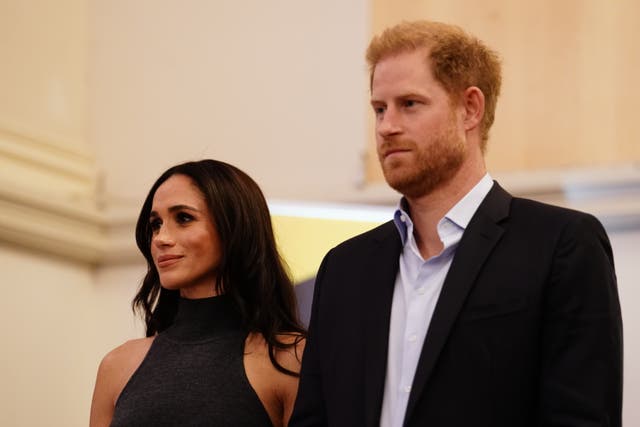 <p>Meghan and Harry have been raising awareness about potential online harm to young people (Jordan Pettitt/PA)</p>