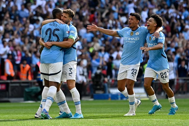 <p>Manuel Akanji scores Manchester City’s winning penalty to secure Community Shield win</p>