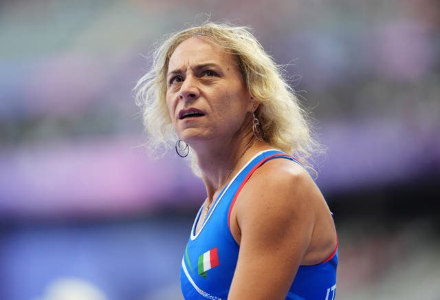 <p>Valentina Petrillo reacts after finishing second in her 400m heat at the Paris Paralympics</p>