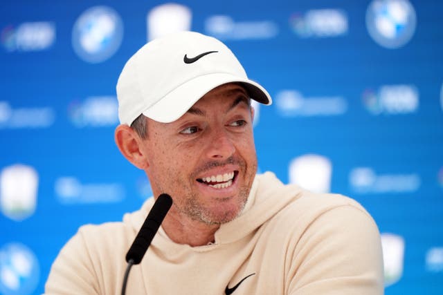 <p>Rory McIlroy during a press conference at Wentworth Golf Club</p>