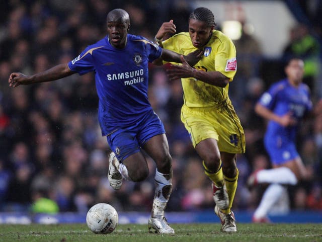 <p>Lassana Diarra in action for Chelsea in 2006</p>