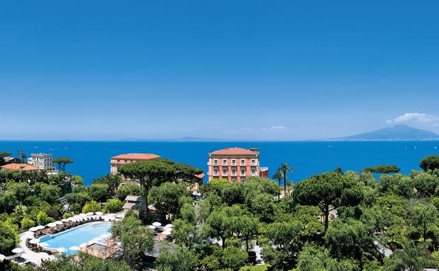 The Grand Hotel Excelsior Vittoria enjoys views across the Bay of Naples and Mount Vesuvius which are hard to beat